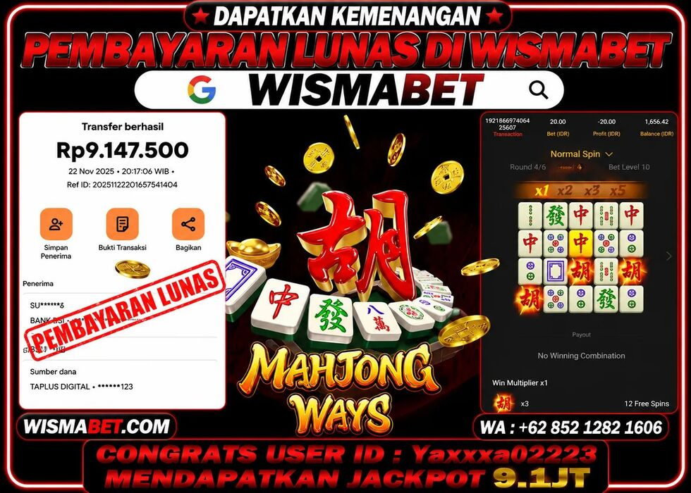 BUKTI KEMENANGAN Mahjong ways Rp9,200,000- LUNAS
